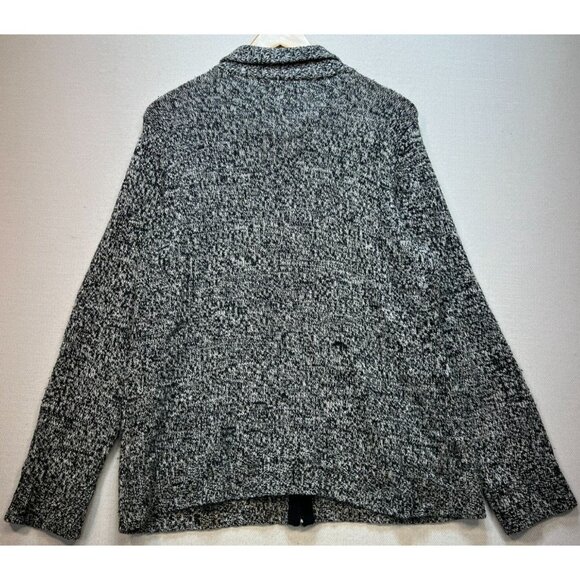 Eddie Bauer Women's Full Zip Preppy Wool Sweater Knit Size XL Gray Pockets - Picture 2 of 11